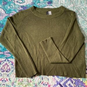 Divided Olive Green Crewneck Sweater